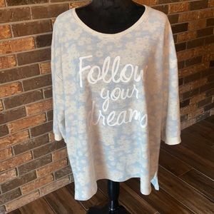 Size 1X Sonoma floral tie dye follow your dreams comfort sweatshirt